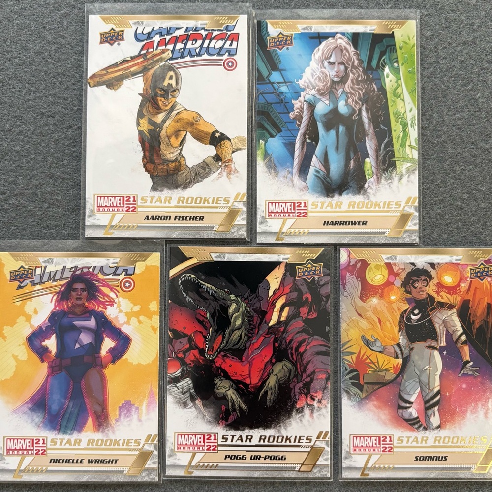 Official Marvel Annual Upper Deck 2021-2022 Star Rookies (SR1-SR5) Complete Set